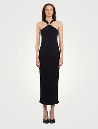 Rib-Knit Halter Dress