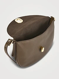 Small Tondo Crescent Leather Shoulder Bag