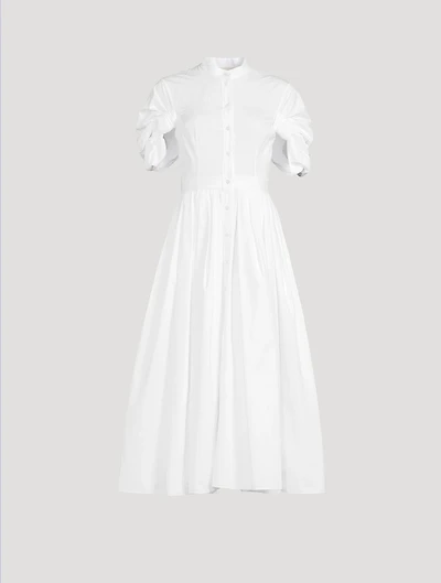 Knot-Sleeve Poplin Shirt Dress