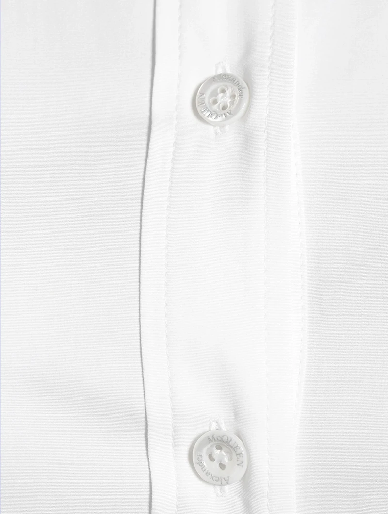 Knot-Sleeve Poplin Shirt Dress