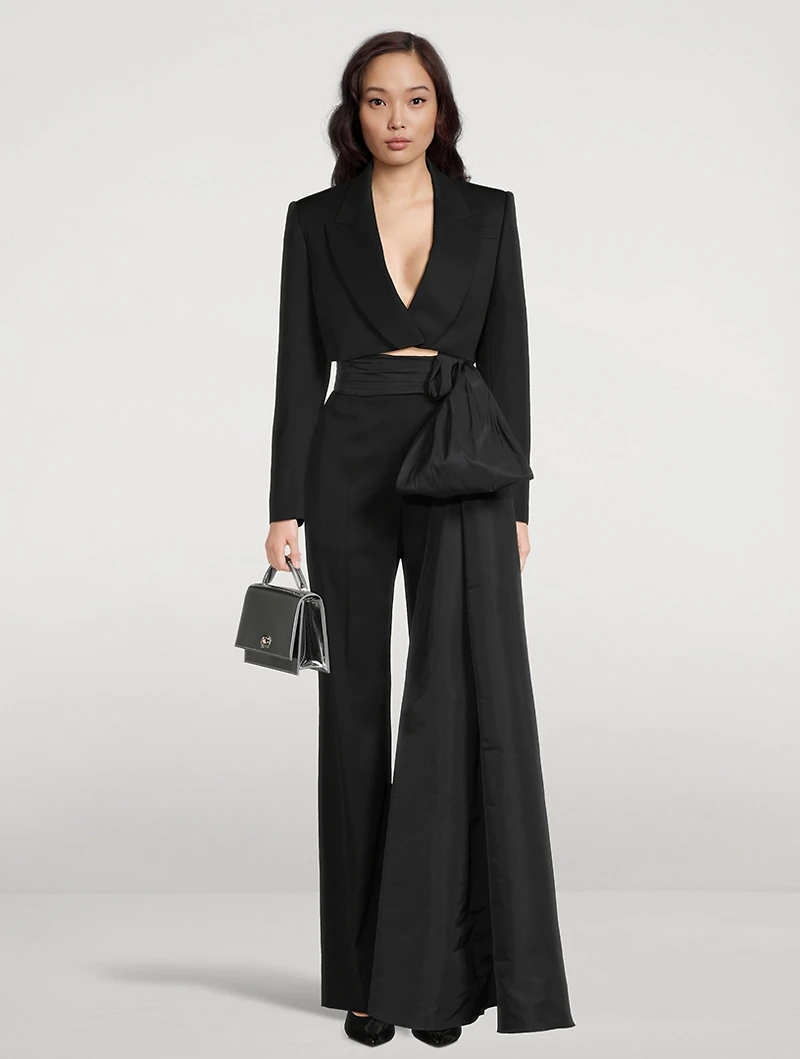 Cropped Wool Tuxedo Jacket