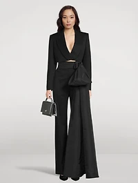 Cropped Wool Tuxedo Jacket