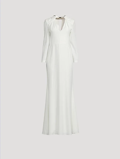 Twisted Leaf Crepe Gown