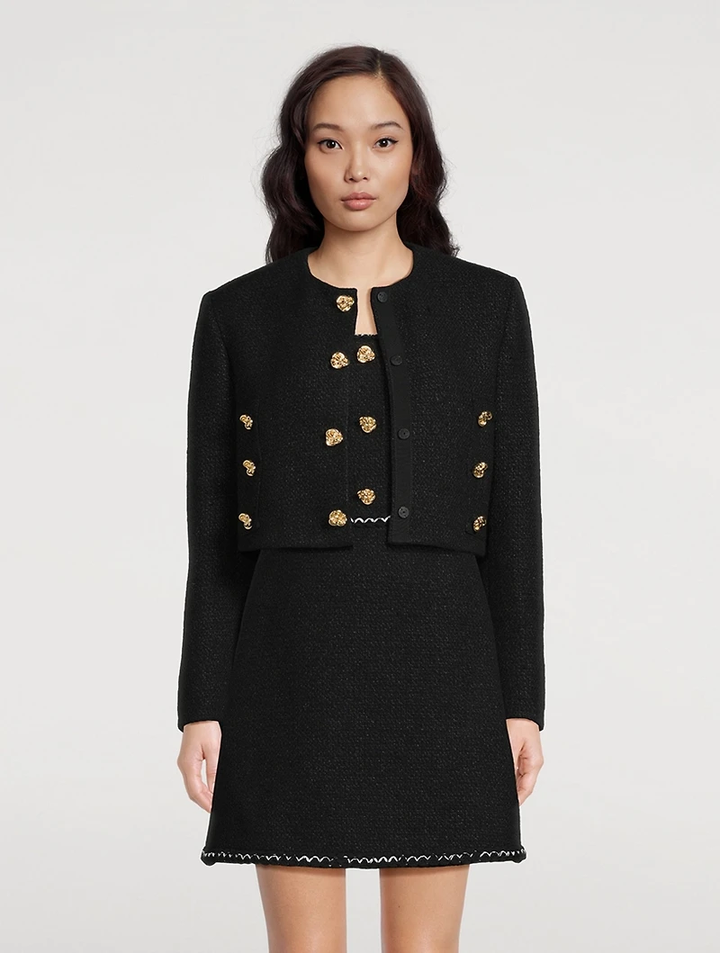 Wool-Blend Tweed Boxy Jacket