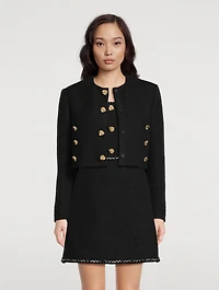 Wool-Blend Tweed Boxy Jacket