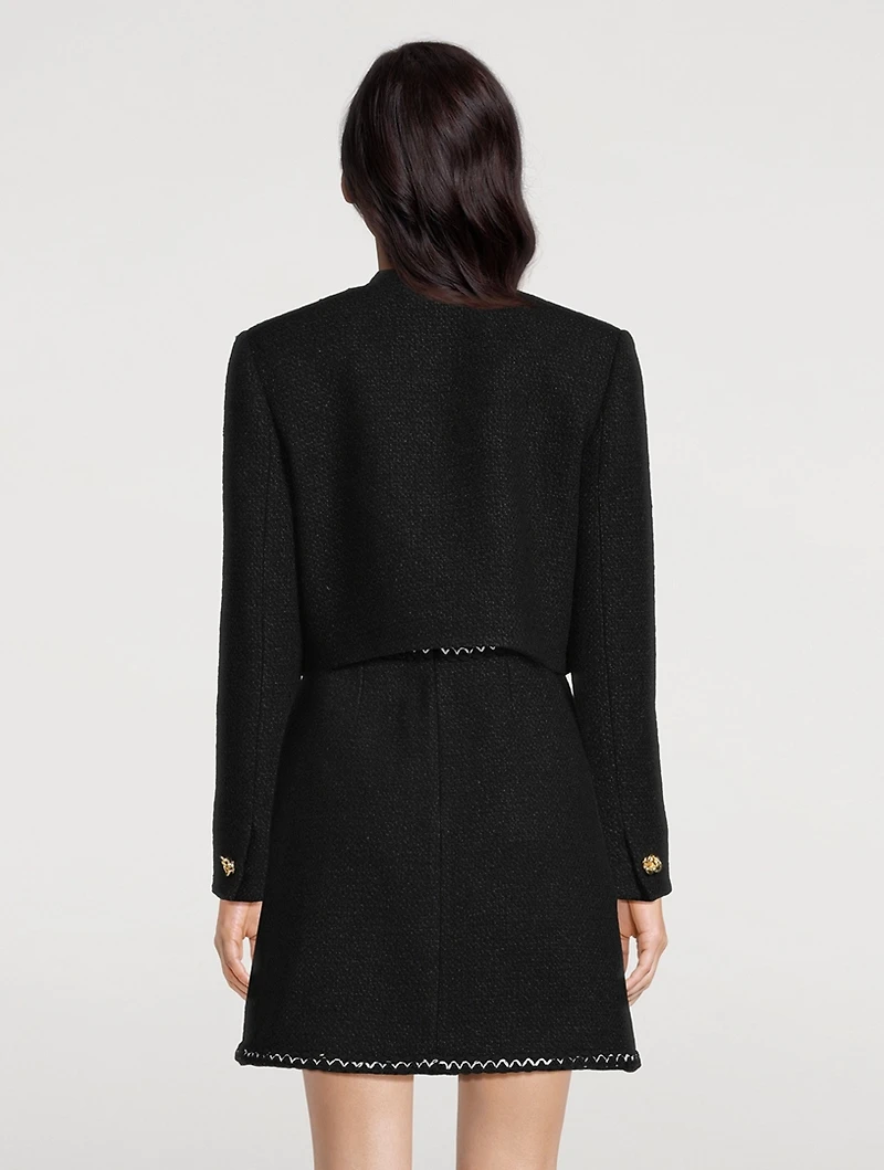 Wool-Blend Tweed Boxy Jacket