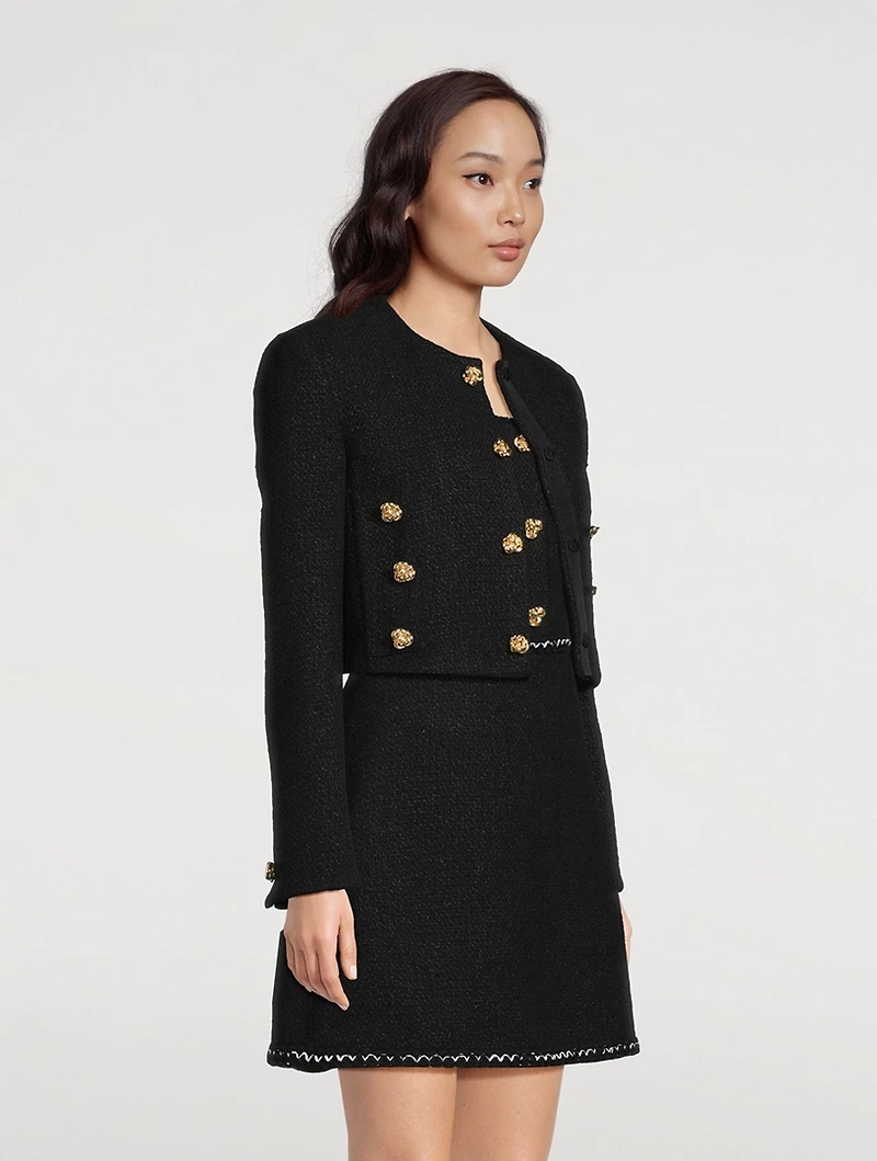 Wool-Blend Tweed Boxy Jacket