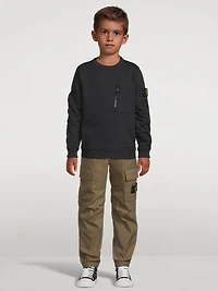 Stretch Cotton Sweatshirt With Zipper
