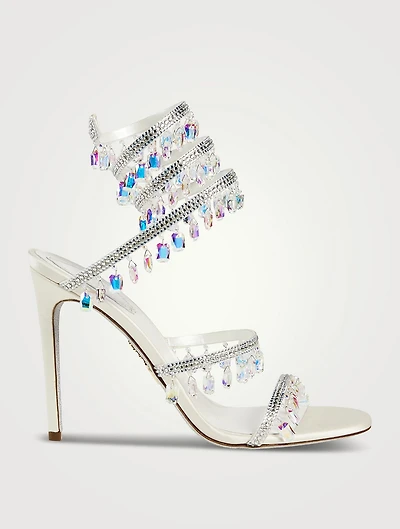 Chandelier Crystal Satin Stiletto Sandals