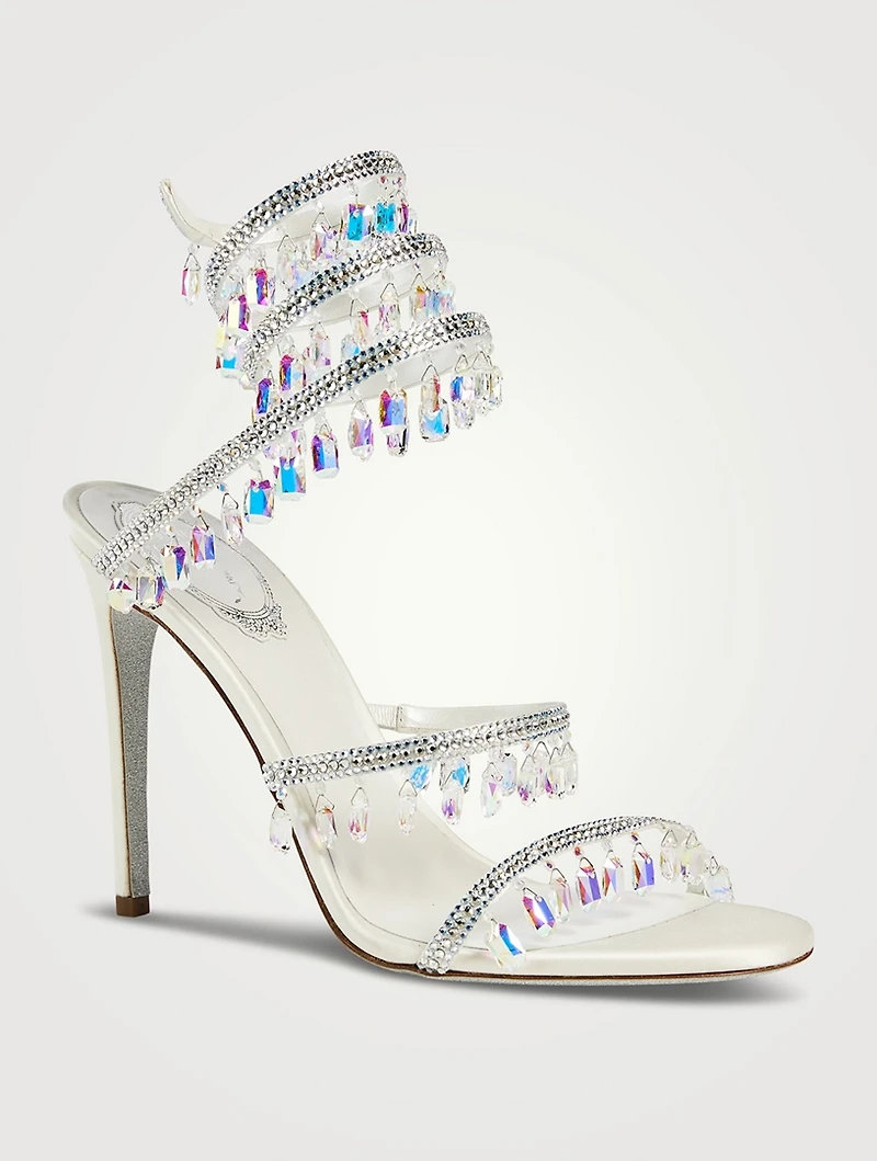 Chandelier Crystal Satin Stiletto Sandals