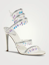 Chandelier Crystal Satin Stiletto Sandals