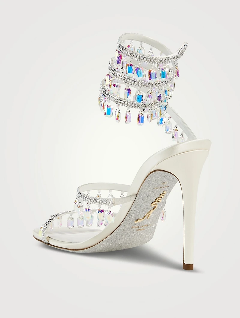 Chandelier Crystal Satin Stiletto Sandals