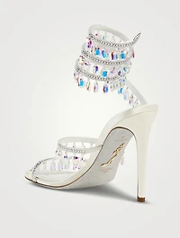 Chandelier Crystal Satin Stiletto Sandals