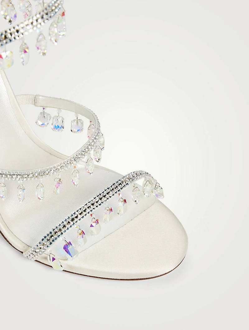 Chandelier Crystal Satin Stiletto Sandals