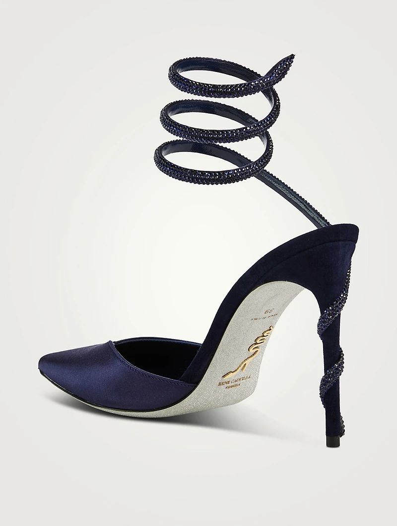 Cleo Crystal Satin Pumps