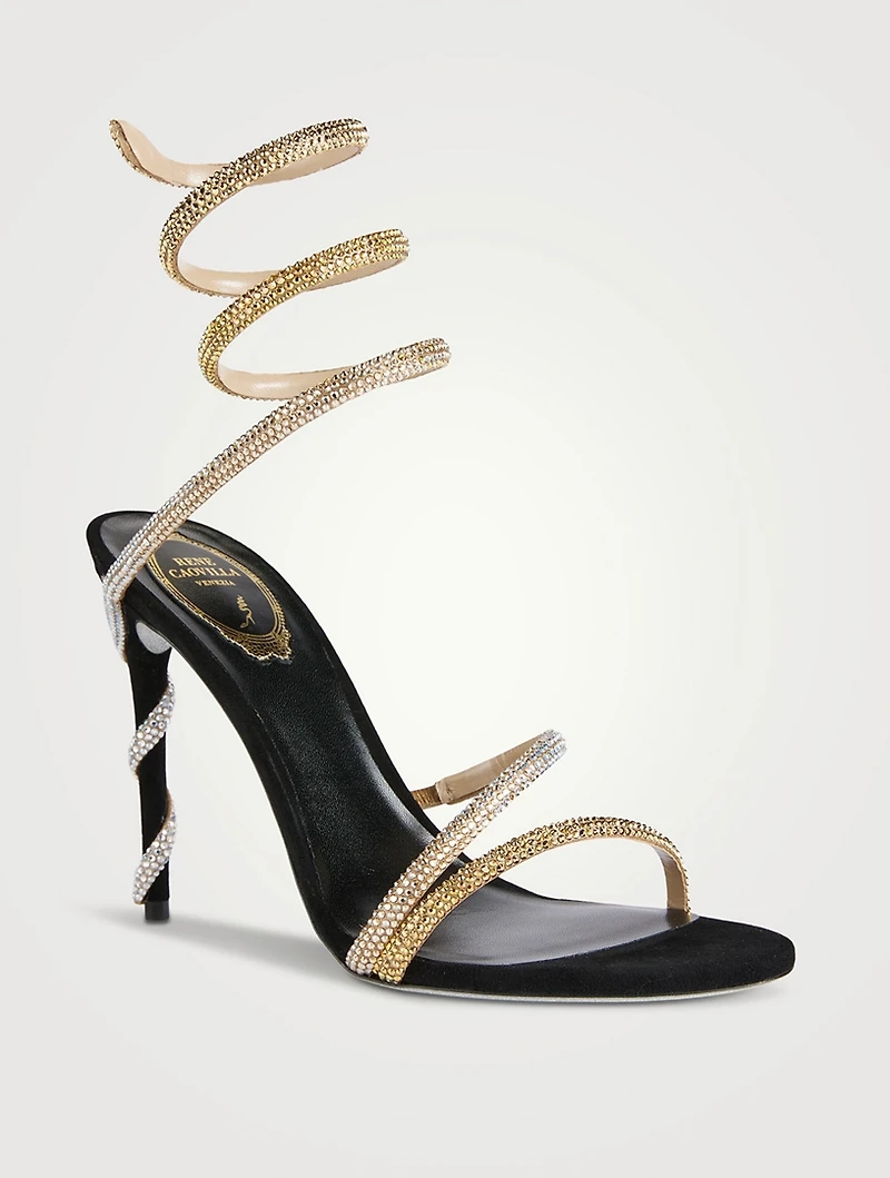 Margot Crystal Suede Sandals