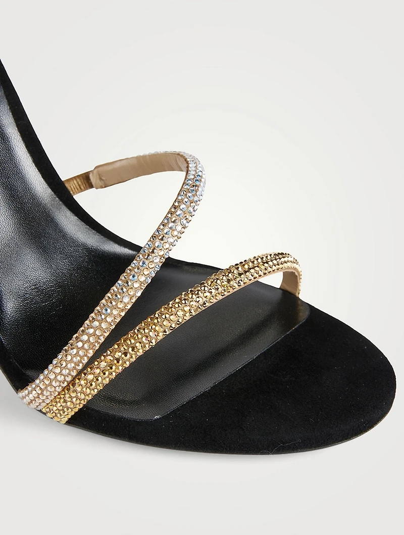 Margot Crystal Suede Sandals