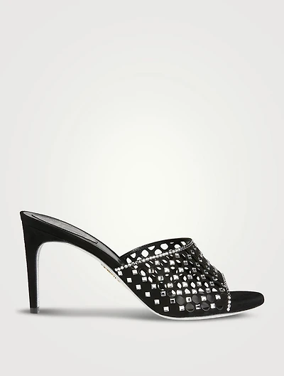 Crystal Suede Mules
