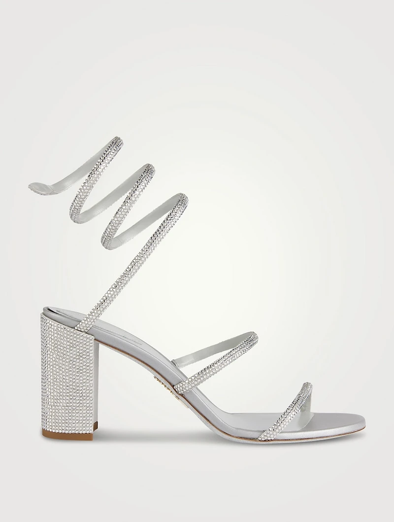 Cleo Crystal Satin Sandals
