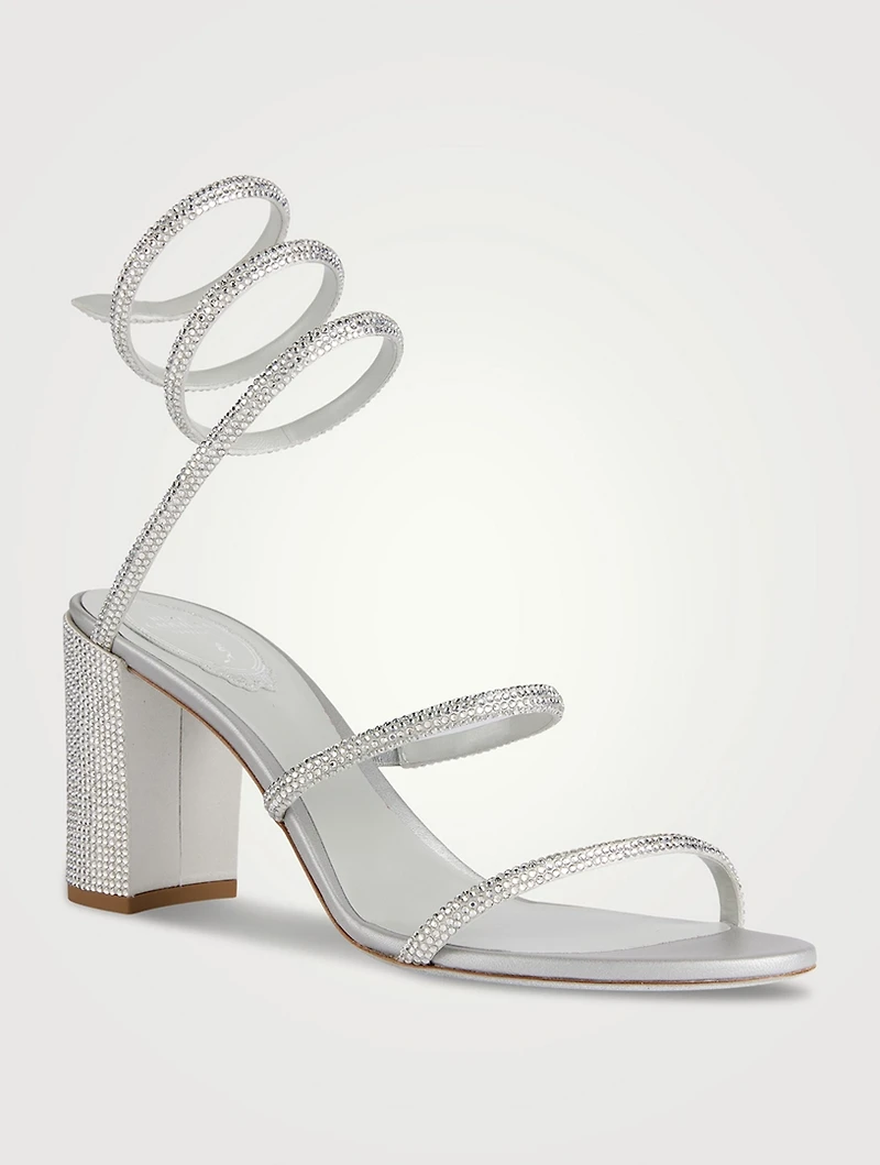 Cleo Crystal Satin Sandals
