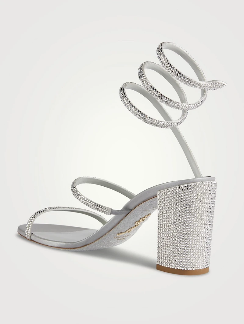 Cleo Crystal Satin Sandals