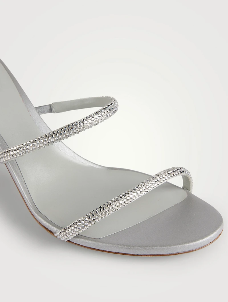 Cleo Crystal Satin Sandals