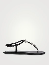 Katy Crystal Satin Thong Sandals