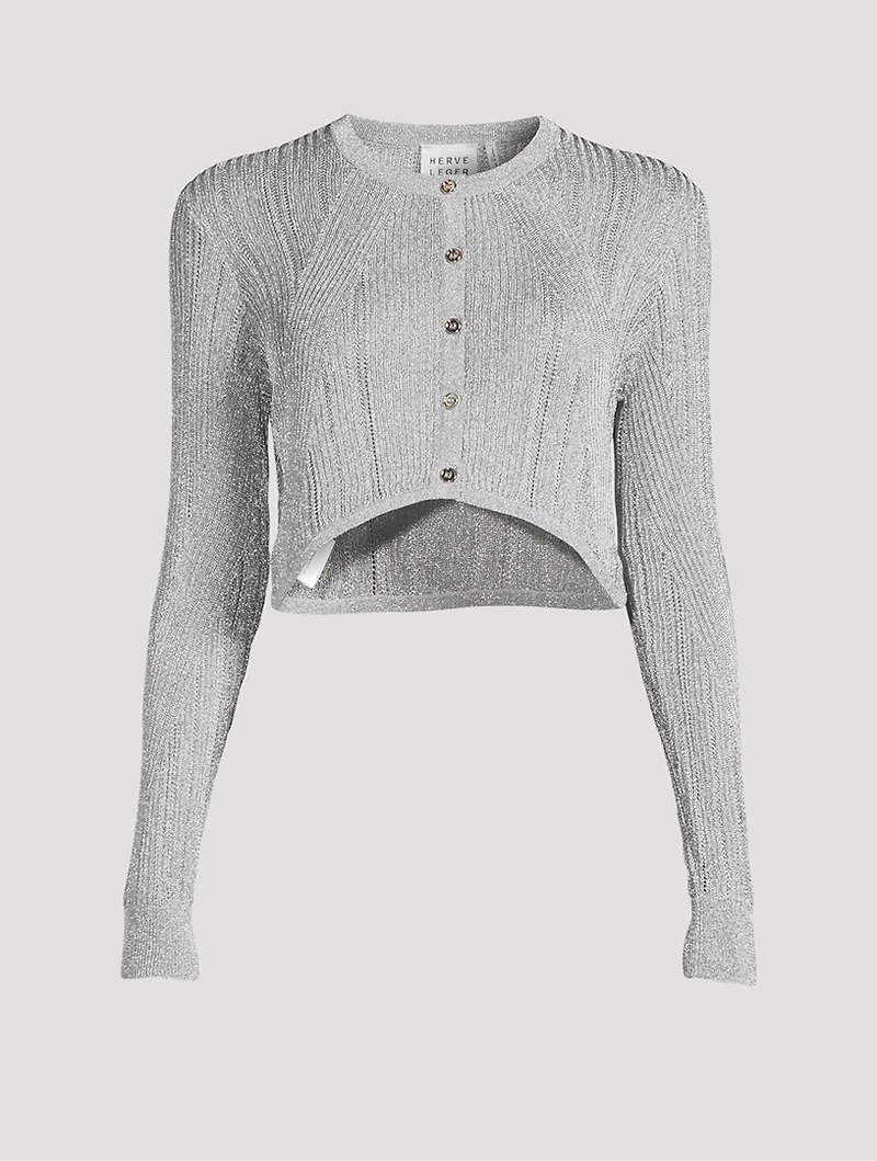 Metallic Cropped Cardigan