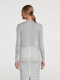 Metallic Cropped Cardigan