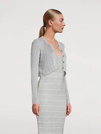 Metallic Cropped Cardigan