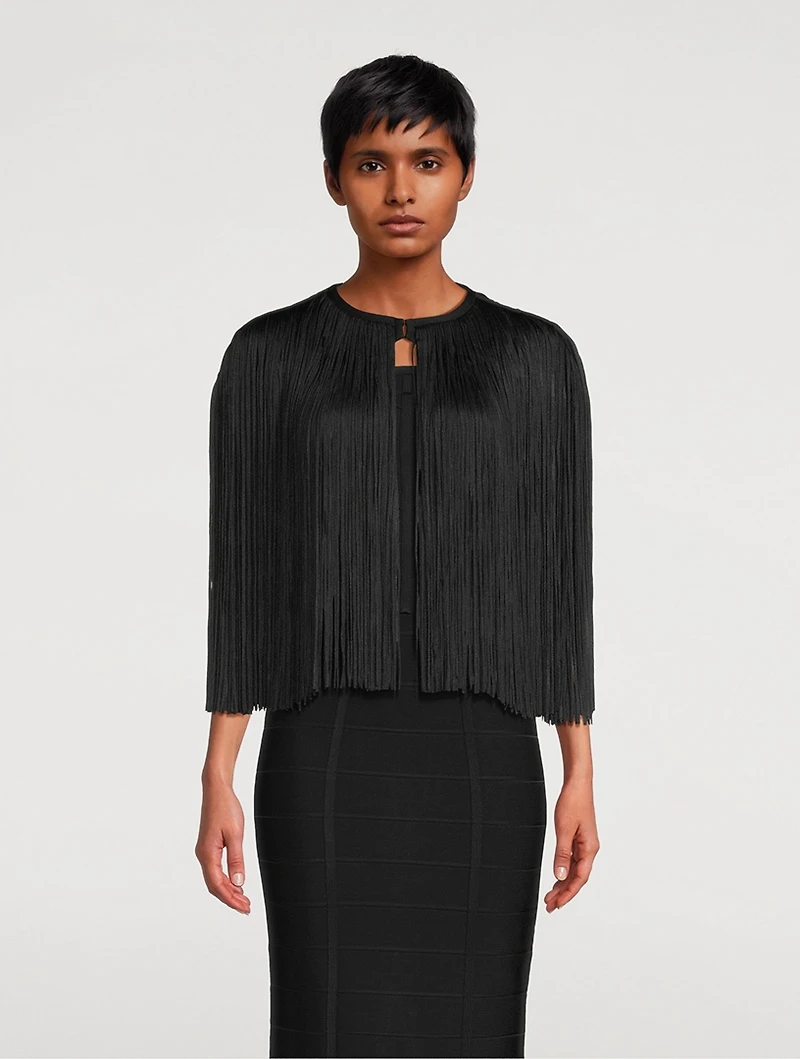 Icon Metallic Fringe Cape