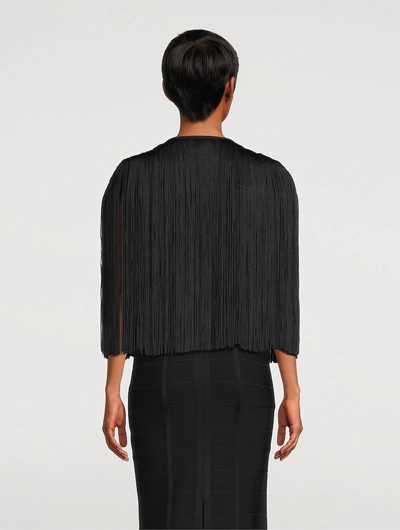 Icon Metallic Fringe Cape