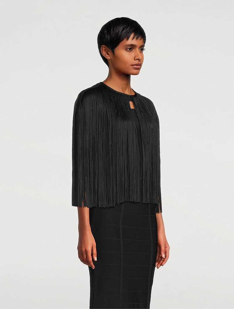 Icon Metallic Fringe Cape