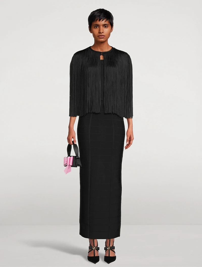 Icon Metallic Fringe Cape