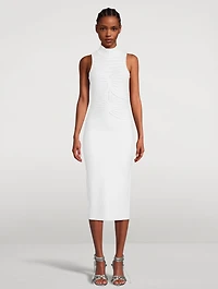 Textured Chenille Stripe Midi Dress