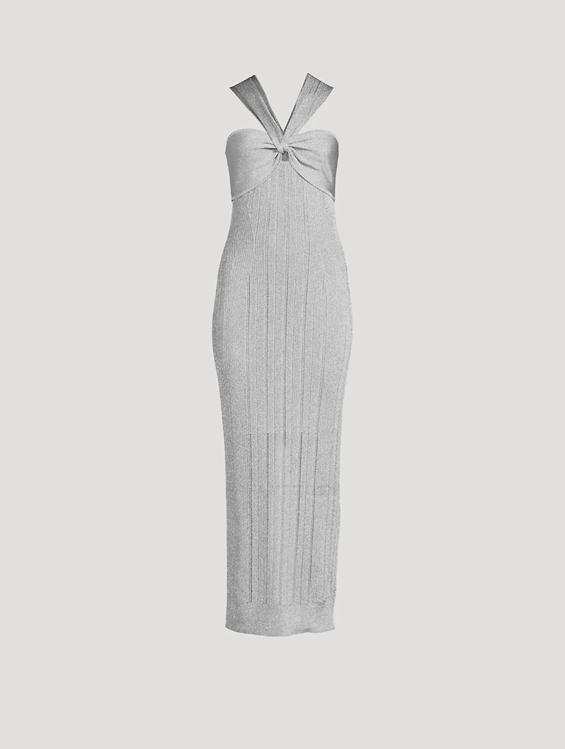 Metallic Textured Rib Gown