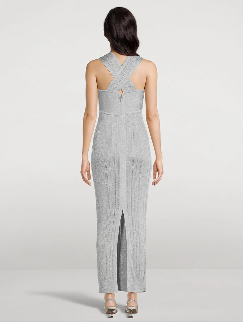 Metallic Textured Rib Gown
