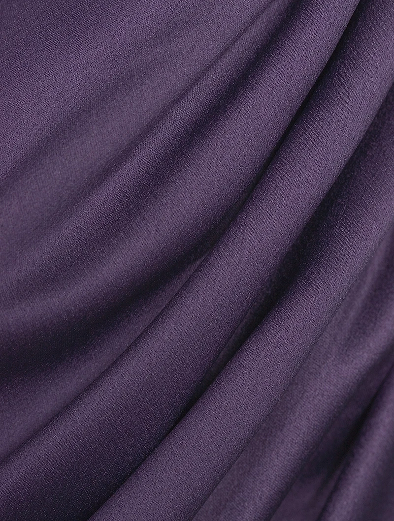 Ruched One-Shoulder Combo Gown