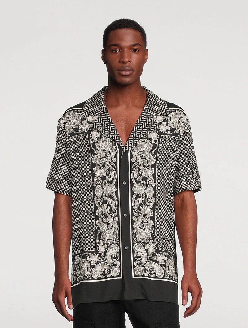 Short-Sleeve Shirt Paisley And Mini Monogram Print