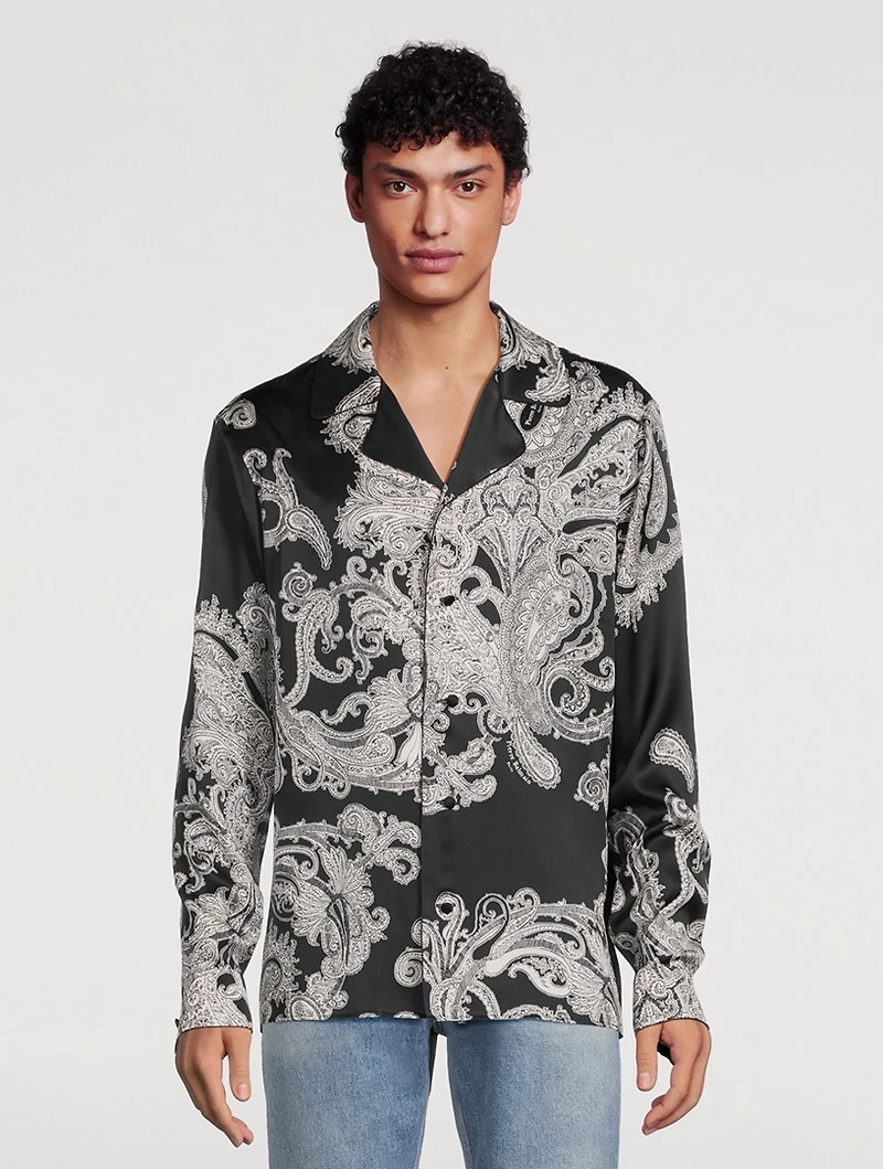 Silk Shirt Paisley Print