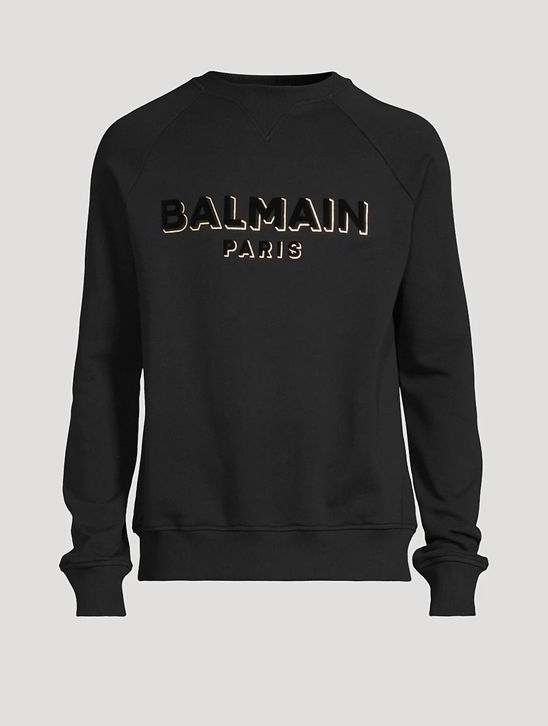 Metallic Flocked Logo Sweatshirt