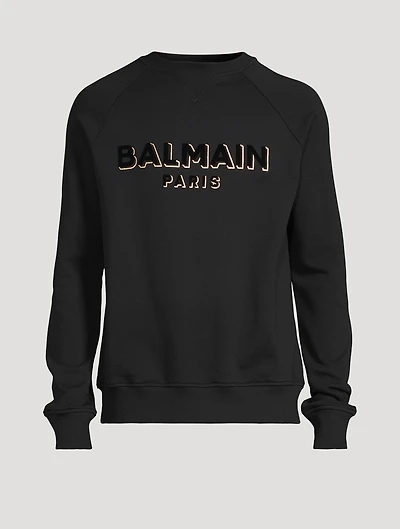 Metallic Flocked Logo Sweatshirt