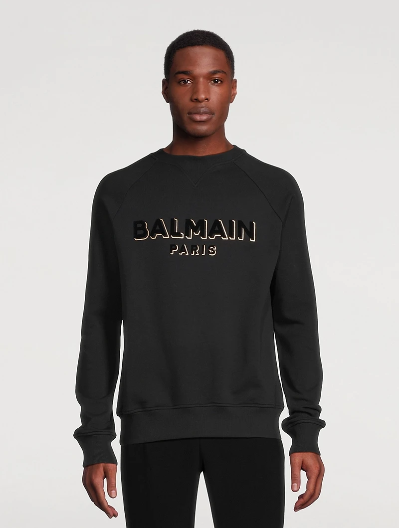 Metallic Flocked Logo Sweatshirt
