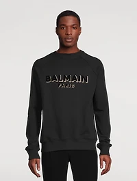 Metallic Flocked Logo Sweatshirt