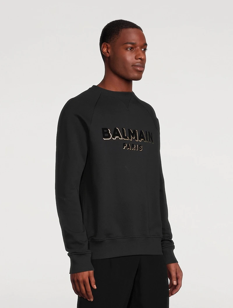 Metallic Flocked Logo Sweatshirt