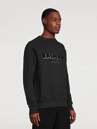 Metallic Flocked Logo Sweatshirt