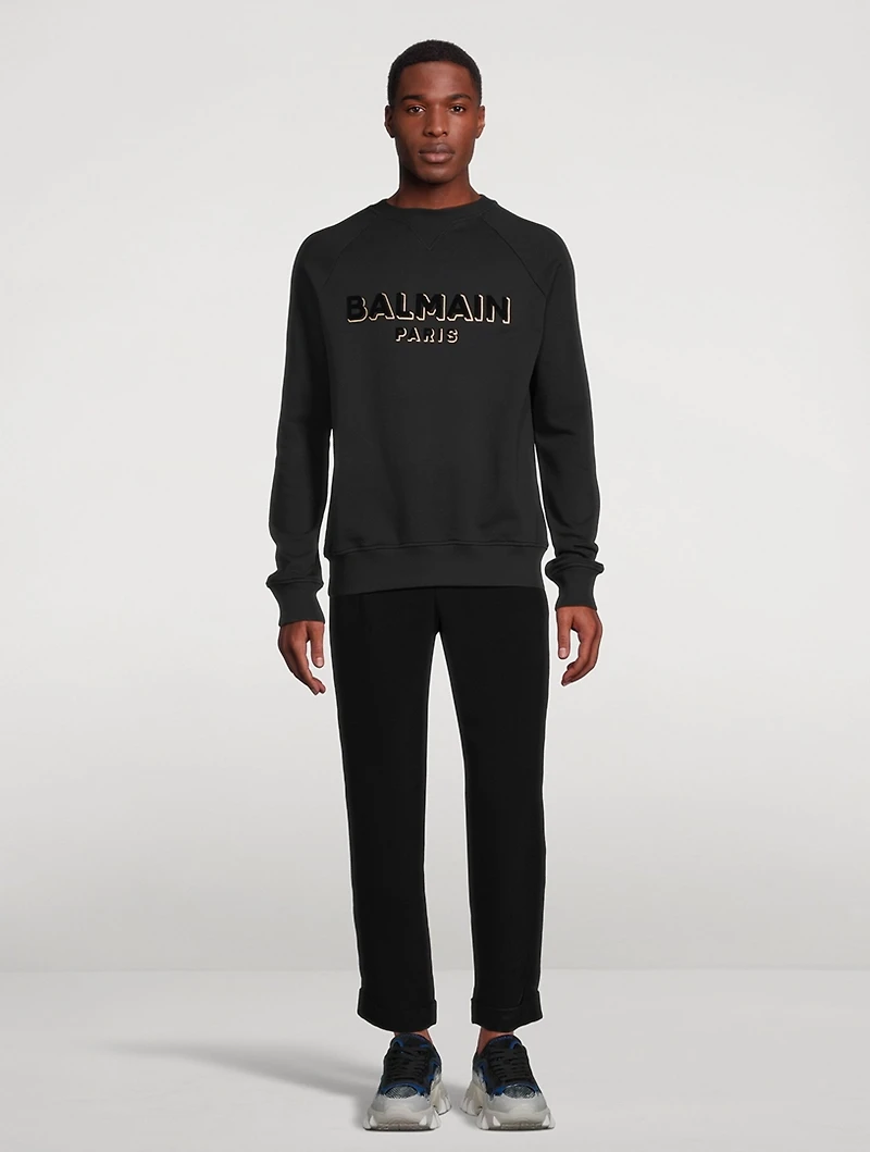 Metallic Flocked Logo Sweatshirt