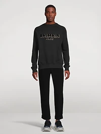 Metallic Flocked Logo Sweatshirt