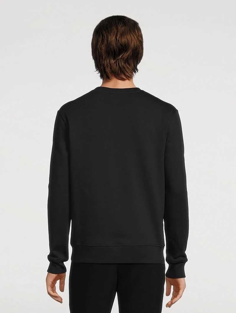 Cotton Sweatshirt With Collar Embroidery