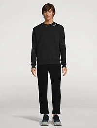 Cotton Sweatshirt With Collar Embroidery